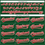 Custom Red White Green Pinstripe Baseball Jersey with Personalized Name and Number - Authentic Team Apparel Personalized