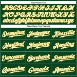 Custom Name and Number Personalized Green White Pinstripe Baseball Jersey - Authentic White-Gold Team Jersey Personalized