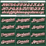 Custom Authentic Baseball Jersey with Personalized Name and Number in Green White Pinstripe Design Personalized Green White