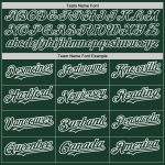 Custom Unisex Softball Jersey with Personalized Name and Number - Green White Pinstripe Two-Button Design Personalized Green