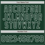 Custom Unisex Softball Jersey with Personalized Name and Number - Green White Pinstripe Two-Button Design Personalized Green