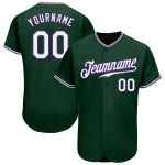 Custom Name Number Authentic Baseball Jersey Personalized Green White Purple Personalized Green White-Purple Authentic Baseball