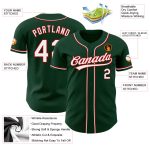 Personalized Authentic Baseball Jersey in Green, White, and Red - Custom Team Apparel Personalized Green White-Red Authentic