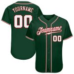 Custom Name and Number Authentic Baseball Jersey - Personalized Green White Red Team Jersey Personalized Green White-Red