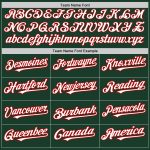 Custom Name and Number Baseball Jersey - Personalized Green White-Red Authentic Raglan Sleeves Personalized Green White-Red