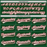 Custom Name Number Authentic Throwback Baseball Jersey in Green White Red - Personalized Team Jersey Personalized Green White-Red