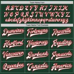 Custom Personalized Bomber Jacket with Name & Number - Green White Red Varsity Letterman Personalized Green White-Red Bomber