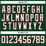 Custom Team Jersey with Personalized Name & Number in Green, White, and Red Hockey Lace Design Personalized Green White-Red