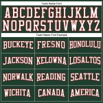 Custom Team Name and Number Long Sleeve Performance T-Shirt - Personalized Green White Red Personalized Green White-Red Long