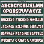 Custom Authentic Football Jersey with Personalized Name and Number - Green White-Red Mesh Team Design Personalized Green