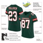 Personalized Authentic Football Jersey in Green White and Red Mesh Personalized Green White-Red Mesh Authentic Football Jersey