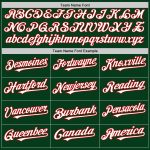 Custom Throwback Baseball Jersey - Personalized Green White-Red Mesh with Name & Number Personalized Green White-Red Mesh