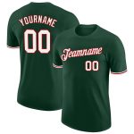 Custom Team Performance T-Shirt with Name and Number - Personalized Green White-Red Personalized Green White-Red Performance