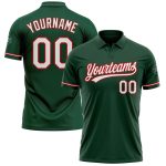 Custom Team Name Number Green White Red Performance Golf Polo Shirt Personalized Green White-Red Performance Vapor Golf Polo