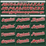 Custom Name & Number Personalized Green White Red Pinstripe Baseball Jersey - Authentic Split Fashion Team Gear Personalized