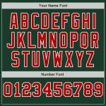 Custom Name & Number Personalized Green White Red Pinstripe Baseball Jersey - Authentic Split Fashion Team Gear Personalized