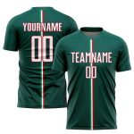 Personalized Mexico Soccer Jersey with Custom Name and Number - Green White-Red Sublimation Uniform Personalized Green White-Red
