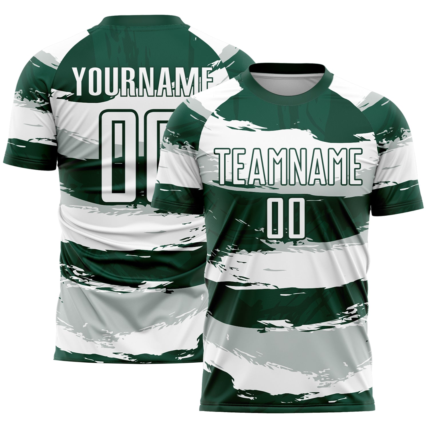 Custom Personalized Soccer Jersey - Green and White Sublimation Uniform with Team Name and Number Personalized Green White