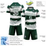 Custom Personalized Soccer Jersey - Green and White Sublimation Uniform with Team Name and Number Personalized Green White