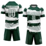 Custom Personalized Soccer Jersey - Green and White Sublimation Uniform with Team Name and Number Personalized Green White