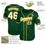 Custom Name Number Authentic Throwback Baseball Jersey - Personalized Green White Yellow Mesh Team Jersey Personalized Green