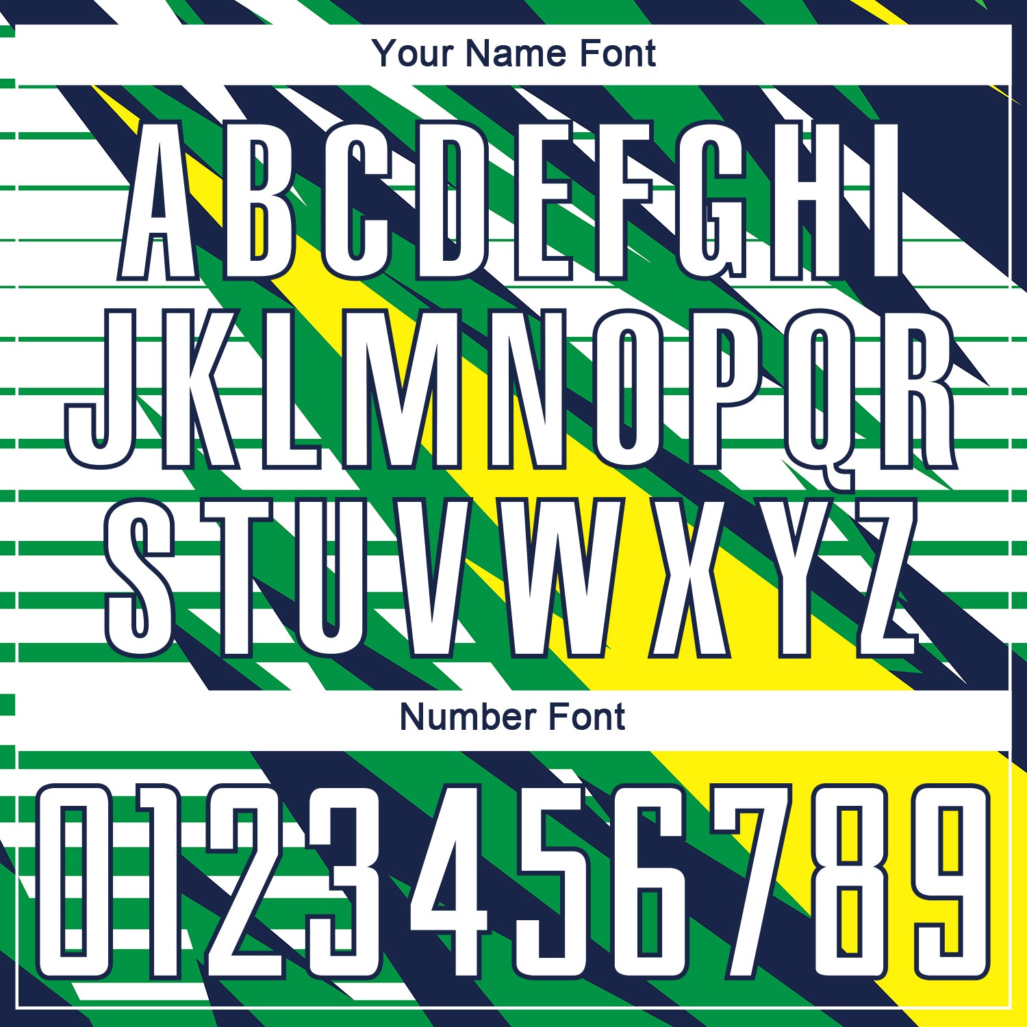 Personalized Green White Yellow-Navy Sublimation Soccer Uniform Jersey Team Custom Name and Number Custom Sublimation Soccer Jersey with Personalized Name & Number - Green White Yellow-Navy Team Uniform Personalized Green - Image 5