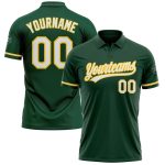 Custom Name and Number Personalized Vapor Golf Polo Shirt - Green White Yellow Performance Apparel Personalized Green White-Yellow