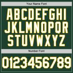 Custom Name and Number Unisex Softball Jersey - Personalized Green and Yellow Two-Button Design Personalized Green White-Yellow