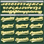 Custom Name and Number Unisex Softball Jersey - Personalized Green and Yellow Two-Button Design Personalized Green White-Yellow