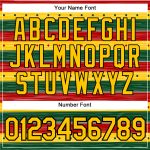 Personalized Black History Month 3D Pattern T-Shirt for Team - Custom Name & Number in Green Yellow-Black Design Personalized