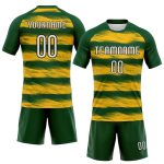 Custom Name Number Volleyball Jersey - Personalized Green Yellow Black Abstract Lines Uniform Personalized Green Yellow-Black