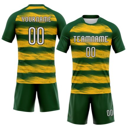 Custom Name Number Volleyball Jersey - Personalized Green Yellow Black Abstract Lines Uniform Personalized Green Yellow-Black
