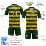 Custom Name Number Volleyball Jersey - Personalized Green Yellow Black Abstract Lines Uniform Personalized Green Yellow-Black