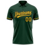 Custom Name Number Personalized Golf Polo Shirt - Green Yellow Black Performance Vapor Team Apparel Personalized Green Yellow-Black