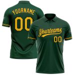 Custom Name Number Personalized Golf Polo Shirt - Green Yellow Black Performance Vapor Team Apparel Personalized Green Yellow-Black