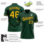 Custom Name Number Personalized Golf Polo Shirt - Green Yellow Black Performance Vapor Team Apparel Personalized Green Yellow-Black