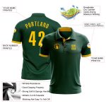 Custom Team Name Number Performance Golf Polo Shirt Green Yellow Personalized Personalized Green Yellow Performance Golf