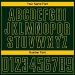 Custom Name Number Soccer Uniform Jersey - Personalized Green Yellow Fade Pinstripe Fashion Design Personalized Green Yellow