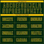 Custom Name Number Soccer Uniform Jersey - Personalized Green Yellow Fade Pinstripe Fashion Design Personalized Green Yellow