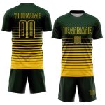 Custom Name Number Soccer Uniform Jersey - Personalized Green Yellow Fade Pinstripe Fashion Design Personalized Green Yellow
