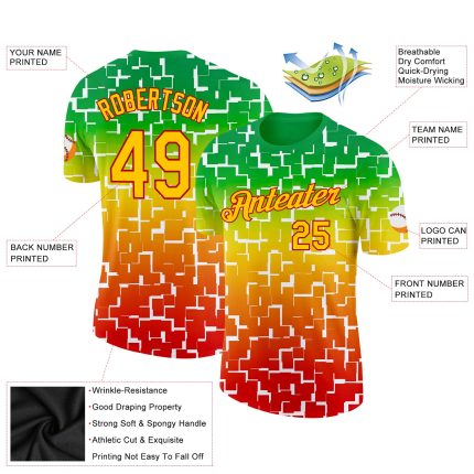 Personalized Black History Month T-Shirt with 3D Green Yellow-Red Pattern Design Personalized Green Yellow-Red 3D Pattern
