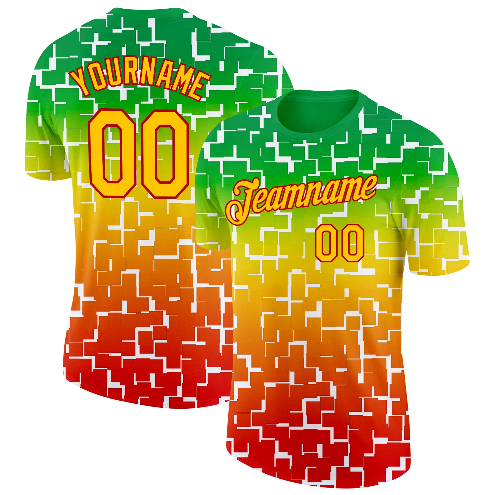Personalized Black History Month T-Shirt with 3D Green Yellow-Red Pattern Design Personalized Green Yellow-Red 3D Pattern
