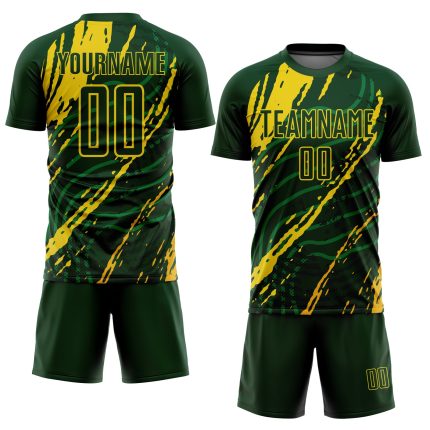 Personalized Soccer Jersey - Green Yellow Sublimation Uniform for Teams Personalized Green Yellow Sublimation Soccer Uniform