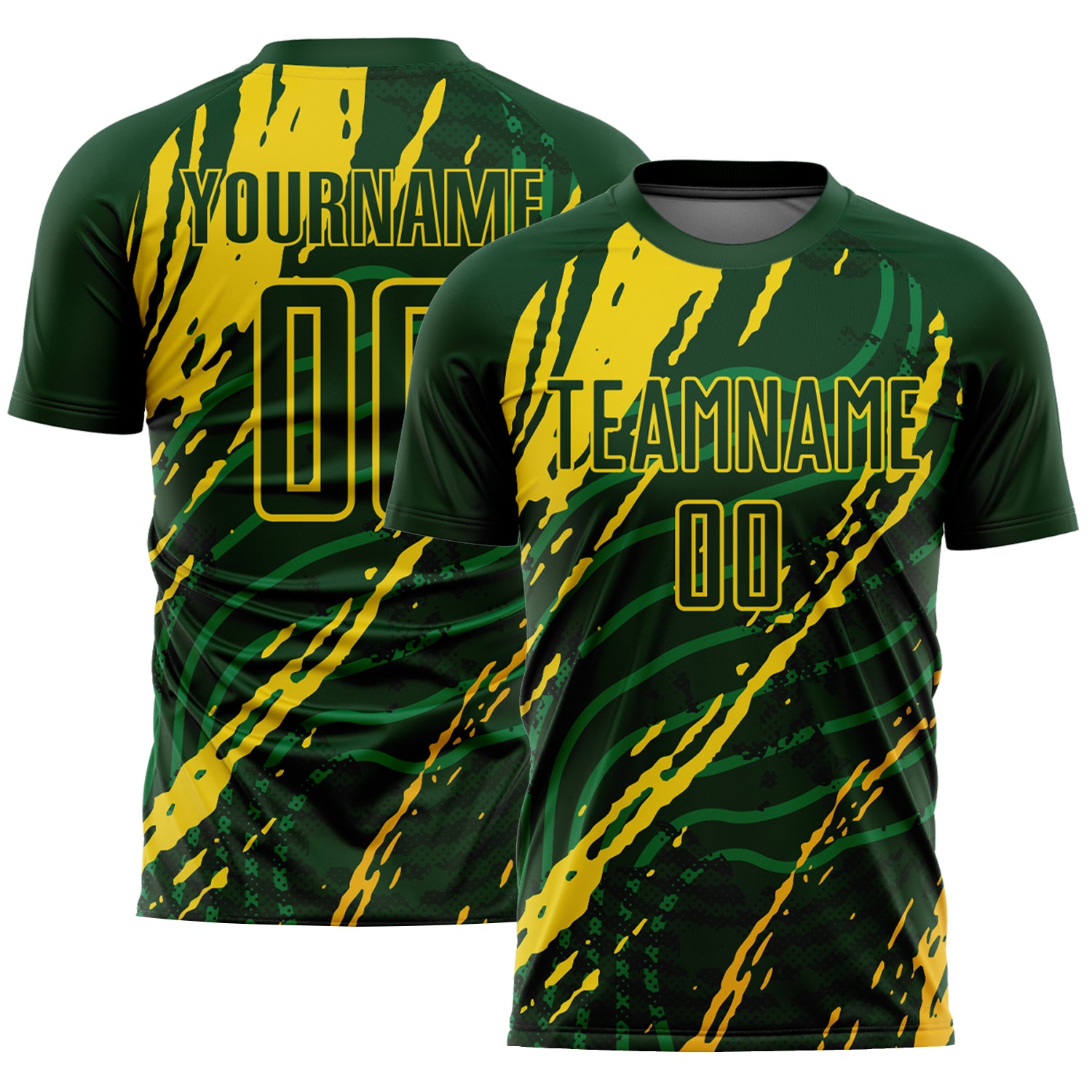 Personalized Soccer Jersey - Green Yellow Sublimation Uniform for Teams Personalized Green Yellow Sublimation Soccer Uniform