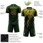 Custom Sublimation Soccer Jersey with Personalized Name and Number - Green Yellow Team Uniform Personalized Green Yellow