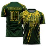 Custom Sublimation Soccer Jersey with Personalized Name and Number - Green Yellow Team Uniform Personalized Green Yellow