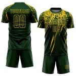 Custom Sublimation Soccer Jersey with Personalized Name and Number - Green Yellow Team Uniform Personalized Green Yellow