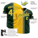 Custom Name Number Authentic Gradient Baseball Jersey Green Yellow White Fashion Personalized Green Yellow-White Authentic
