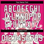 Custom Team Name and Number 3D Pink Ribbon Breast Cancer T-Shirt - Personalized Hot Pink and Black Performance Shirt Personalized
