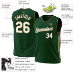 Custom Hunter Green Black Old Gold Basketball Jersey - Authentic Throwback Design Personalized Hunter Green Black-Old Gold